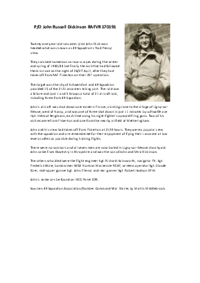 A preview of a PDF biography for Dickinson, John Russell